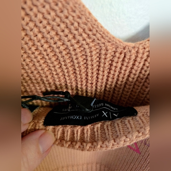 A/X Armani Exchange Organic Cotton  Summer Knit Top Spagetti Straps Crop Brown M - Picture 9 of 10